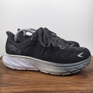 Hoka One One Arahi 6 Mens Black And White Size 9.5 Running Shoes 1124194 BWHT